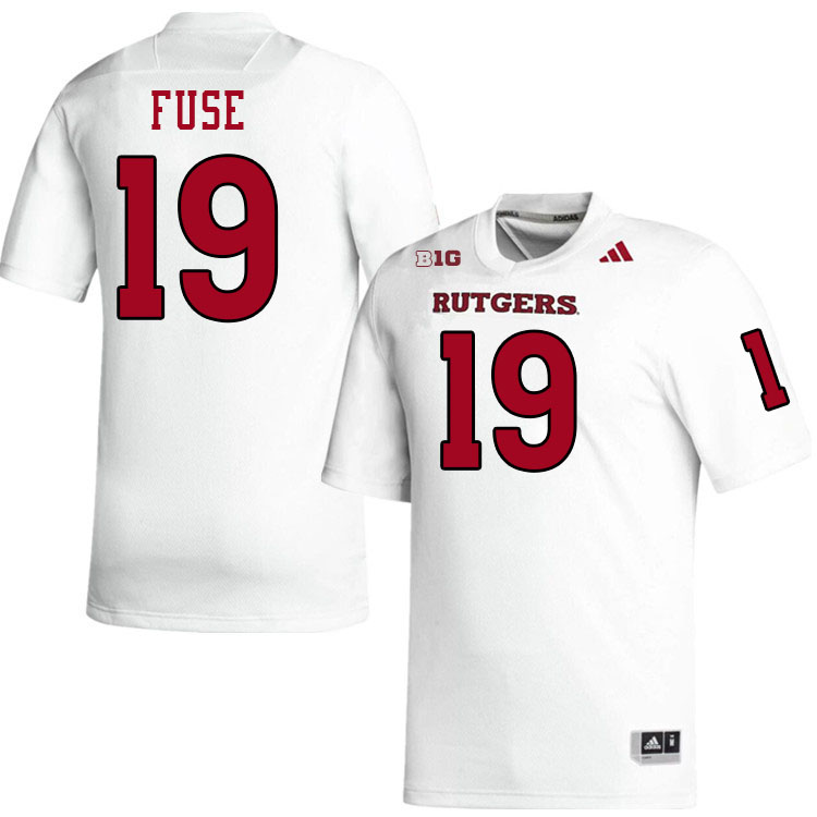 Men #19 Davoun Fuse Rutgers Scarlet Knights 2024 College Football Jerseys Stitched-White